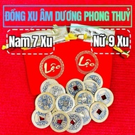 [lucky] Yin Yang Coin Set includes 7 Coins and 9 Yin Yang Coins Feng Shui Yin Yang Fortune for Men a