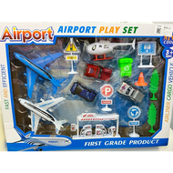 Airport Play Set Simulation Pretend Play Pilot Mini Figure Airplane Toys Mainan Kapal Terbang
