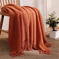 【Super low price】Sofas Blankets Fluffy Soft Summer Oversized Euro Bedding Thin Wadding Knitted Knee