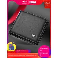 dompet kulit lelaki original dompet lelaki kulit original Seven Wolves Men's Simple First Layer Cowh
