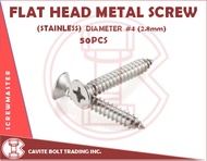 STAINLESS FLAT HEAD METAL SCREW #10 (4.8mm) 50PCS