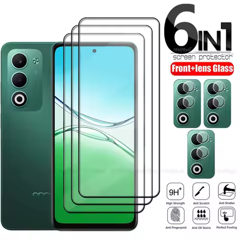 6-in-1 For OPPO A5 5G Glass OPPO A5 5G Tempered Glass Protective 9H HD Full Glue Cover Screen Protec