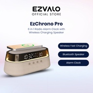 EZVALO Jam Penggera Radio EzChrono Pro dengan Pembesar Suara Pengecasan Wayarles