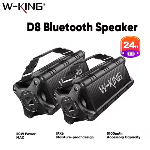 W-KING Portable 90W Max Bluetooth Speaker Outdoor Speaker Loud, IPX6 Waterproof/50W Deep Bass Subwoo