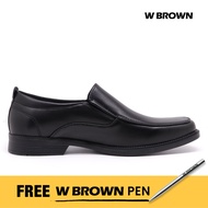 W BROWN Men's Shoes Classic Non-Laced Slip On Side Gusset - Black (WCL1743BL)