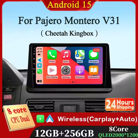 Android 15 Car Radio For Mitsubishi Pajero Montero V31 Cheetah Kingbox Video Multimedia 9" with 2.5D