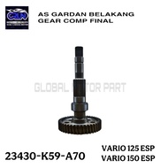 CRUN Rear Axle Honda Vario 125 150 ESP Axle Vario 150 /Gear Comp Final 44T 23430-K59-A70