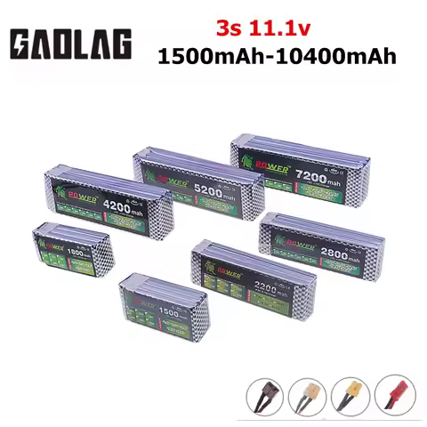 11.1V LiPo Battery 3S 1500mah 1800mAh 2200mah 3000mAh 3300mAh 5200mAh 6000mAh Deans T Connector XT60