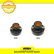 10PCS E10 OR E12 LIGHT BULB SOCKET PLASTIC BLACK