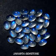 Batu Biduri Bulan Ceylon Asli Top Berklep Kristal