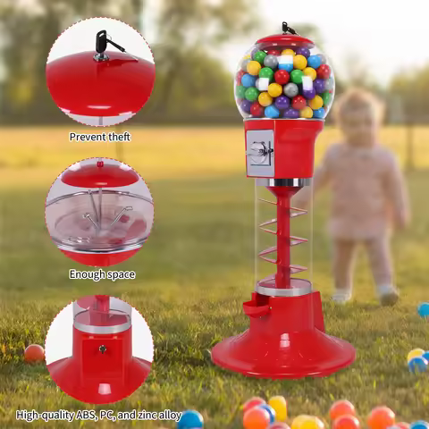 Coin Operated Capsule Toys with Stand Big Spiral Gumball Bank Large Capacity Spiral Vending Machine 