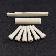 พร้อมส่ง 🚚 McQueen ชุดหมุด และ หย่องกระดูก กีต้าร์โปร่ง Set Bone Nut Suddle PIN 1 ชุด McQueen