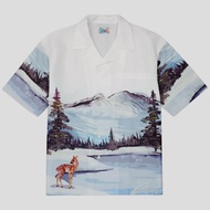 Hunter Studios - เสื้อฮาวายแขนสั้น ทรงOversize รุ่นTundra Shirt ผ้าปักสลาฟพิมพ์ลาย