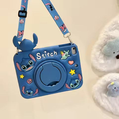 Lilo Stitch Case for Xiaomi RedMi Pad SE 11inch Kids Friendly Soft Silicone 360° Rotating Stand Cove
