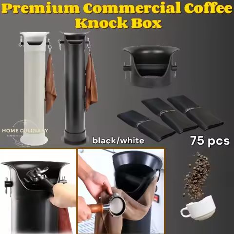 New Large Capacity Coffee Knock Box Vertical Removable Lid Coffee Grounds Bucket Easy To Clean Detac