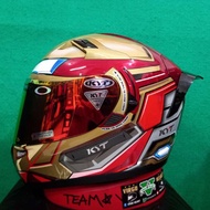 KYT Helm K2 Rider Marvel Iron Man+Flat Visor Iridium+Spoiler ganteng