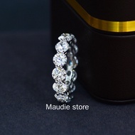 0.5ct each Full Eternal Real Moissanite Ring Total 7.5ct Stack Moissanite Diamond Band Engagement Ri