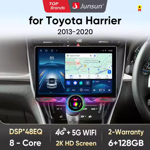 Junsun AI Wireless CarPlay Android Auto Car Radio For Toyota Harrier XU60 2013 2014 2015-2020 4G GPS