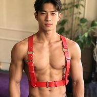 BD999 Men's Strap European American Punk Style PU Leather Material Sexy Muscle Man Stage Performance