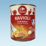 CLASSIC -- LARGE CAN 800g -- RAVIOLI NOODLES with FRENCH Beef CARREFOUR Beef Ravioli with Vegetable 