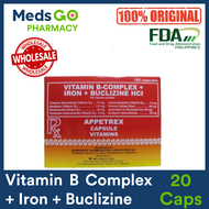 APPETREX Multivitamins 20 Tabs -  Vitamin B Complex + Iron + Buclizine