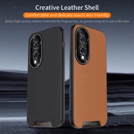 Case Honor 70 FNE-AN00  FNE-NX9 Light Luxury Creative Leather Shell Metal Lens Frame Anti Drop Prote