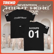 KPOP SEVENTEEN RIGHT HERE Cotton Jersey T-shirt Korean Men's and Women's S.COUPS WOOZI DK THE8 Print