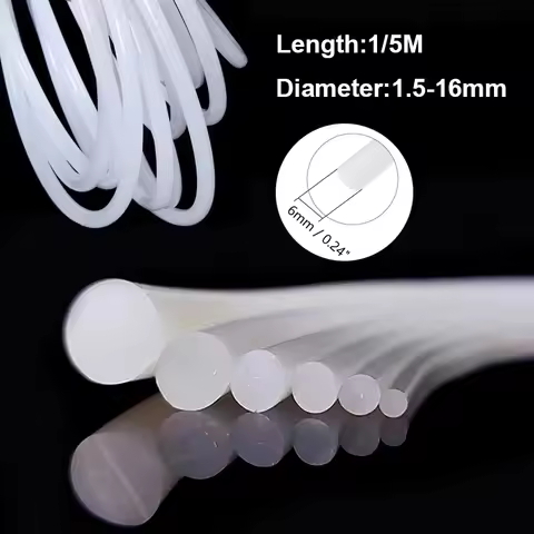 1-5m cylinder rubber wire silicone solid strip white solid round O-bar sealing oil resistant diamete