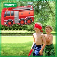 Firetruck Pinata with Stick Blindfold Confetti Small Firefighter Birthday Decoration for Kids Boys F
