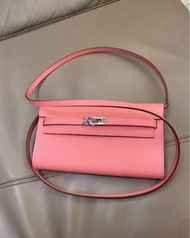 Hermes🩷Kelly to go 1Q Rose Confetti奶昔粉 銀扣 99新有肩帶/盒 💖✨