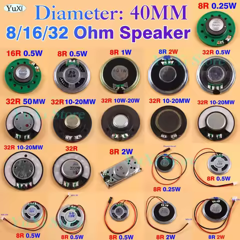 8 ohm Speaker Horn LoudSpeaker 32 Ohm 16 Ohm Wireless Headphone Speakers Diameter 40MM 0.25W 0.5W 1W