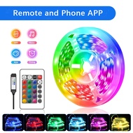 LED Light Strip 5050 RGB Flexible Tape Set APP Control for Bedroom With Remote App Control TV Deskto