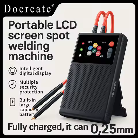 DOCREATE TK-10A Portable Spot Welder 1200A LCD Display 8000mAh Battery Dual Pulse Welds 0.25mm Nicke