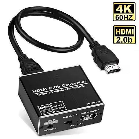 HDMI audio extractor 4K 60Hz HDMI 2.0 Audio Extractor ARC Splitter 5.1 Ch HDMI to toslink audio conv