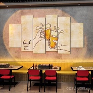 Background Wall Restaurant Retro Industrial Style BBQ Restaurant Bar Pub Sticker Mural Wall Decorati