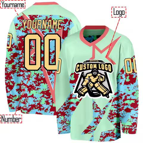 Personalized camouflage stars ice hockey jersey Custom You Name Number Women Men Hockey Jersey Compe
