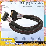 【D&F】Slimline PCIe 4.0 MCIO 8x to 2x SFF-8654 SFF-8654 8i Server Cable High-Speed Data Transfer Cabl
