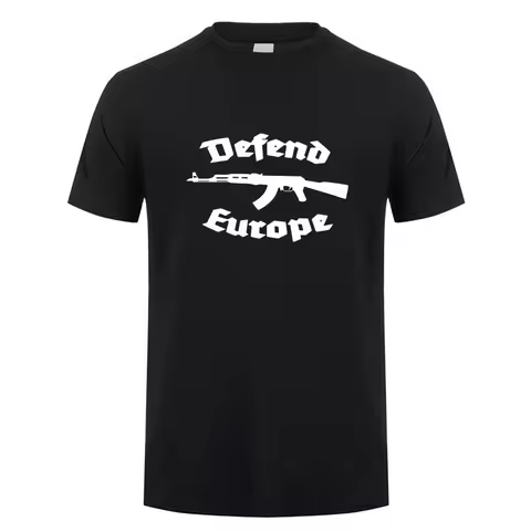 Defend Europe T Shirt Summer Funny Men Short Sleeve Cotton T-shirts Unisex Oversized Tshirt Man Tops