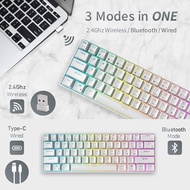✽Royal Kludge RK61 RGB HOT SWAPPABLE 60% Red Brown Switch Mechanical Gaming Keyboard 61 Keys Bluetooth Wired Wireless