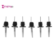 6Pcs Stainless Steel Spirit Wine Bottle Pourer Stopper  Liquor Cocktail
