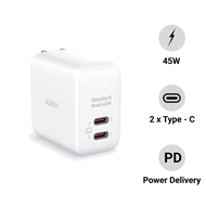 Củ Sạc GAN 45W Aukey Omnia 2 Cổng B4T