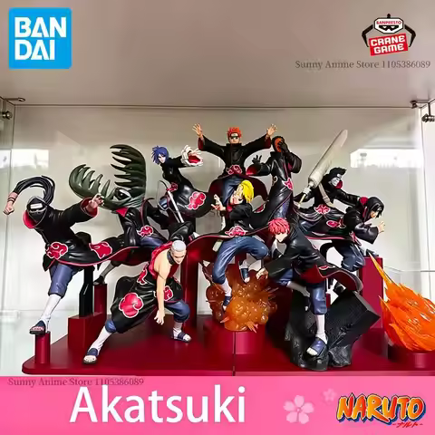Bandai Original Naruto VIBRATION STARS Akatsuki Organization Action Figures Anime Figuras Cartoon Do