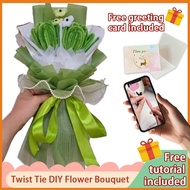 DIY 100 PCS Fuzzy Wire Flower Bouquet Stem Weaving Thread - Children's Handmade Craft Materials
