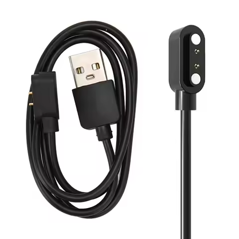 2 Pin USB Cable Charger for Ticwatch GTX/CXB01, P66D, Haylou Solar LS05, RT LS05S, RT2 LS10, YAMAY S