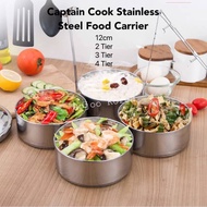 CAPTAIN COOK 12cm 2-Tier, 3-Tier, 4-Tier Stainless Steel Food Carrier (12cm- 2-Tier, 3-Tier, 4-Tier)