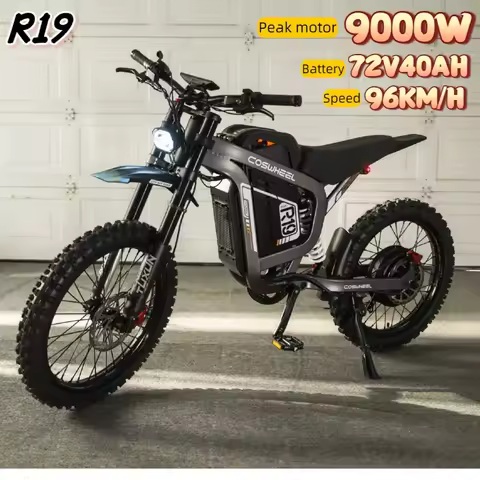 Electric bike Coswheel R19 peak 9000W motor 72V40AH battery electric bicycle 19*2.75 tire 96km/h ele