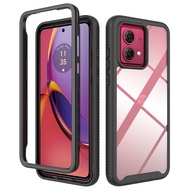 Case for Motorola Moto G84,360 Full Body Coverage Hard PC+Soft Silicone TPU Heavy Duty Shockproof Defender Phone Protective Cover