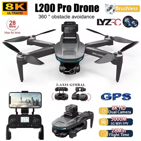 LYZRC L200 PRO MAX Drone 4K Professional EIS Camera 2-Axis Gimbal 360° Obstacle Avoidance Brushless 
