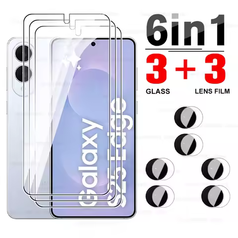 6in1 For SamsungS25Edge Tempered Glass Lens Film For Samsung Galaxy S25 Edge S 25 Edge Slim 25Edge 5