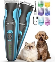 oneisall Quiet Dog Clipper & Paw Trimmer 2 in 1 Set, Professional Clippers for Dog/Cat for Long Hair